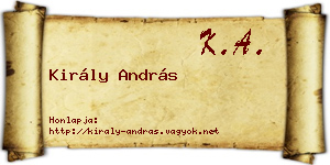 Király András névjegykártya